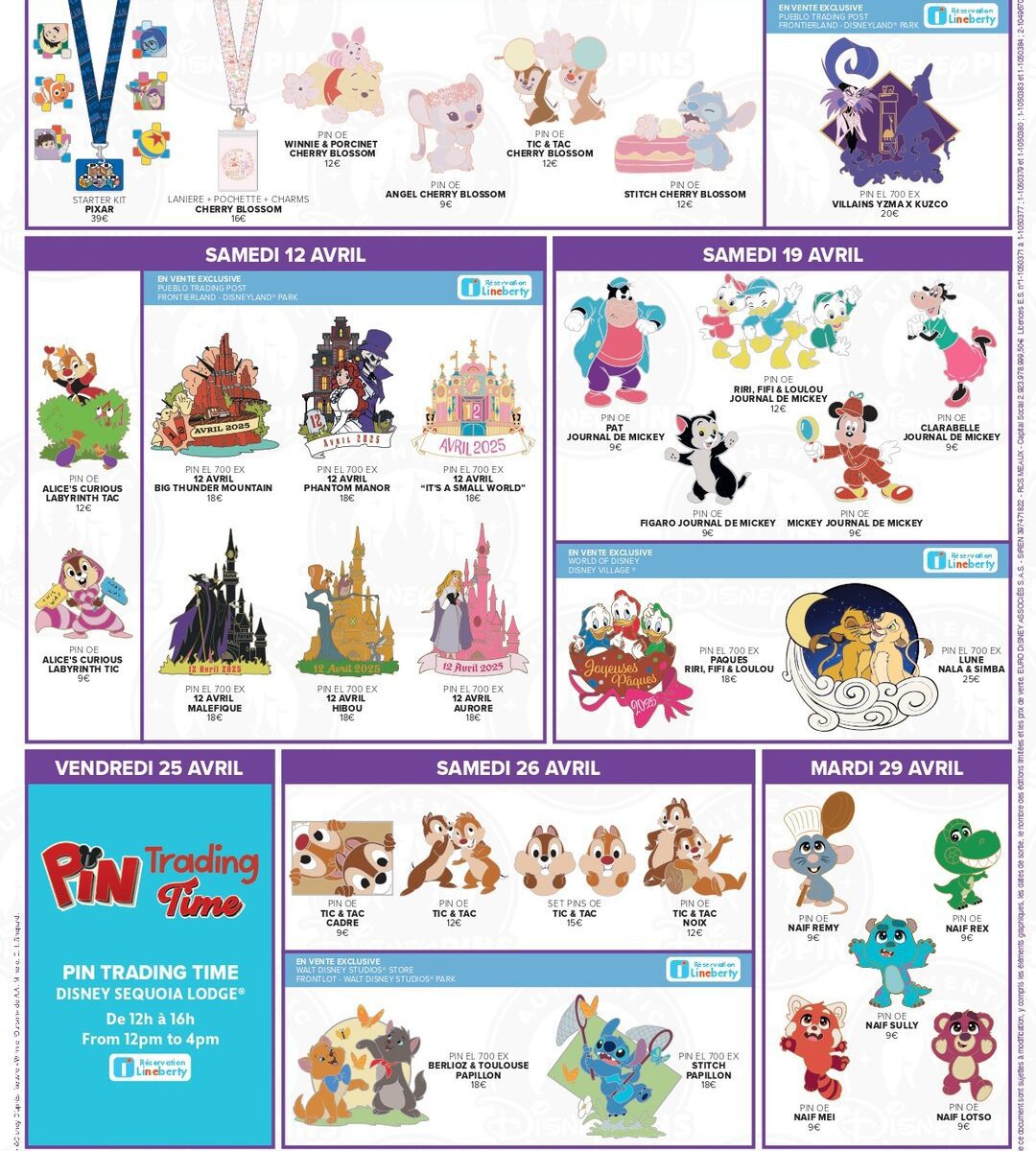 Disneyland Paris Disney Pin Neuheiten im April 2025
