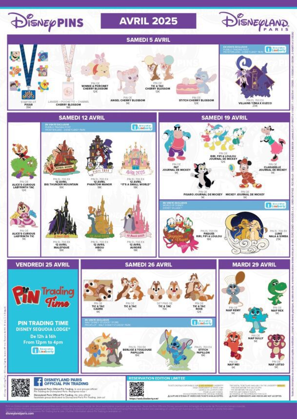 Disney Pins: Die Neuheiten im April 2025 in Disneyland Paris