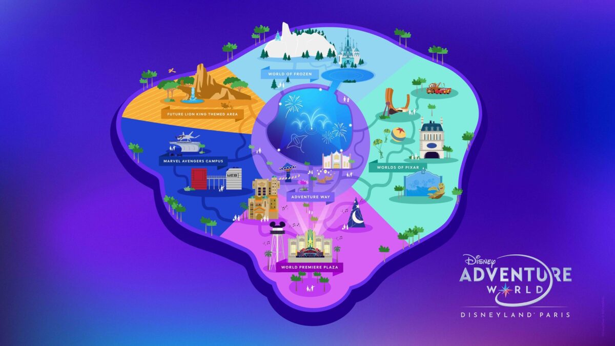 Karte des neuen Disney Adventure World Park in Disneyland Paris