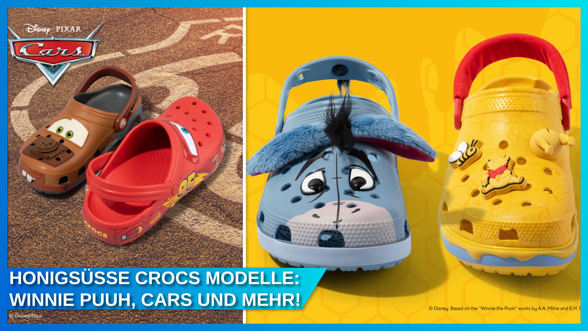 Cars und Winnie Puuh Schuhe von Crocs Kollektion 2025