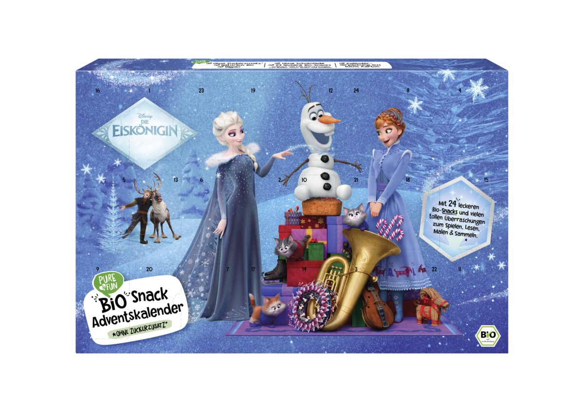 Gewinnspiel: Bio Snack Adventskalender Disney Die Eiskönigin von PURE&FUN