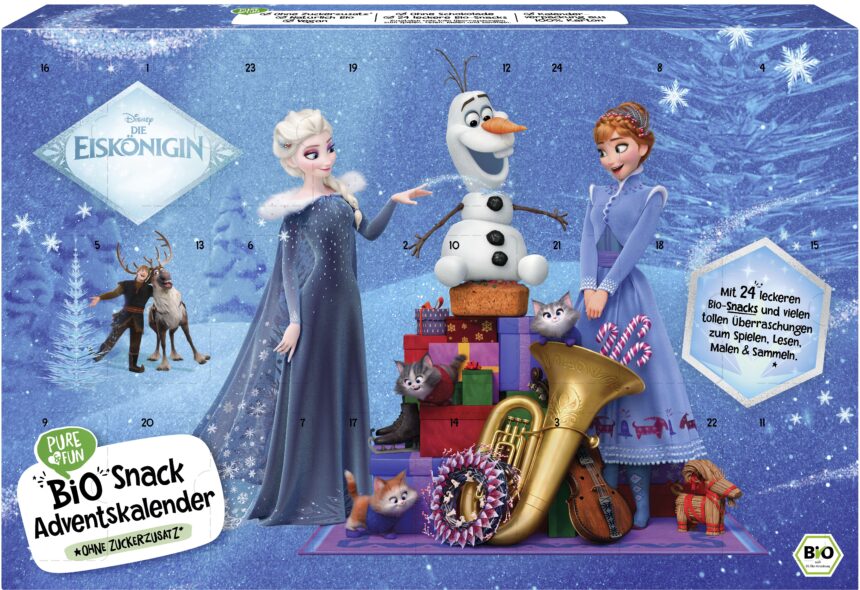 Disney Gewinnspiel: Gewinne den Bio Snack Adventskalender Die Eiskönigin von PURE&FUN