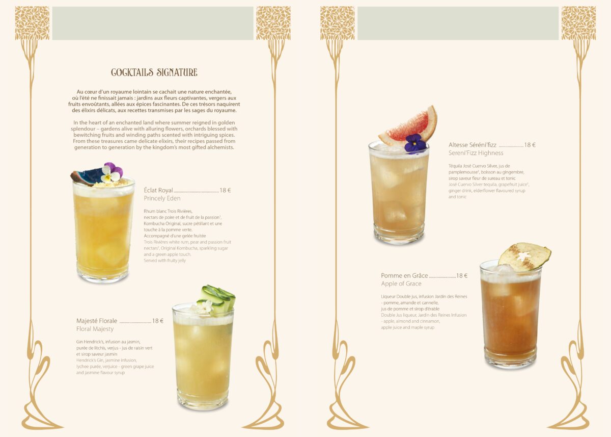 The Regal View Restaurant & Lounge - vollständiges Drink Menü mit Cocktails, Weinen, Kaffee und mehr