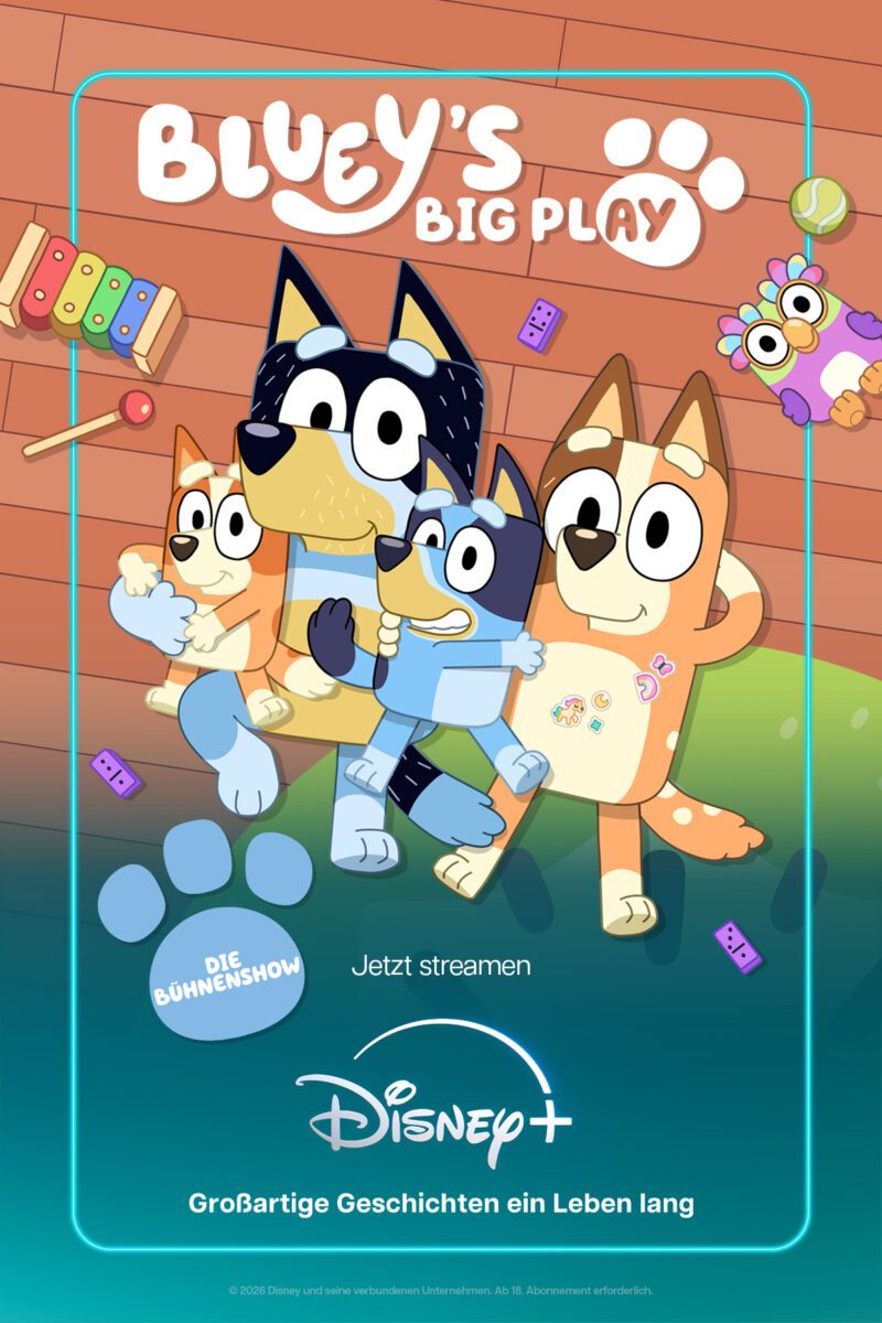 5 Wackadoo-Fakten: Der ultimative Bluey Disney+ Guide zu Film, Serie & Parks 3 Bluey und Bingo in der Bühnenshow auf Disney+