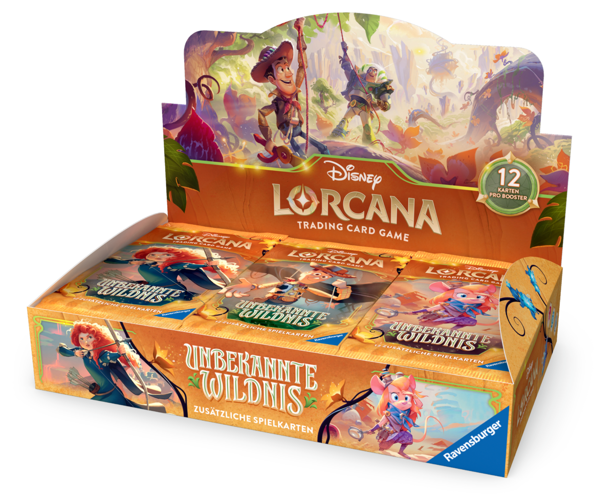 Disney Lorcana Unbekannte Wildnis Booster Packs mit Toy Story, Merida und Ritter des Rechts Charakteren