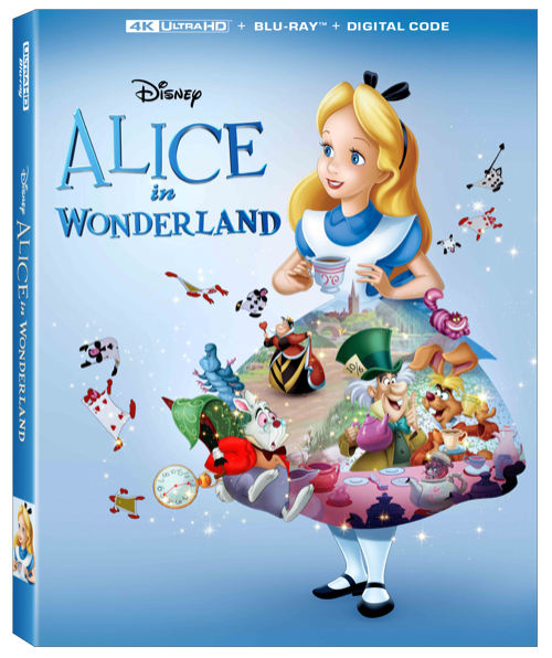 Das offizielle Cover Artwork der neuen Alice im Wunderland 4K UHD zum 75. Jubiläum